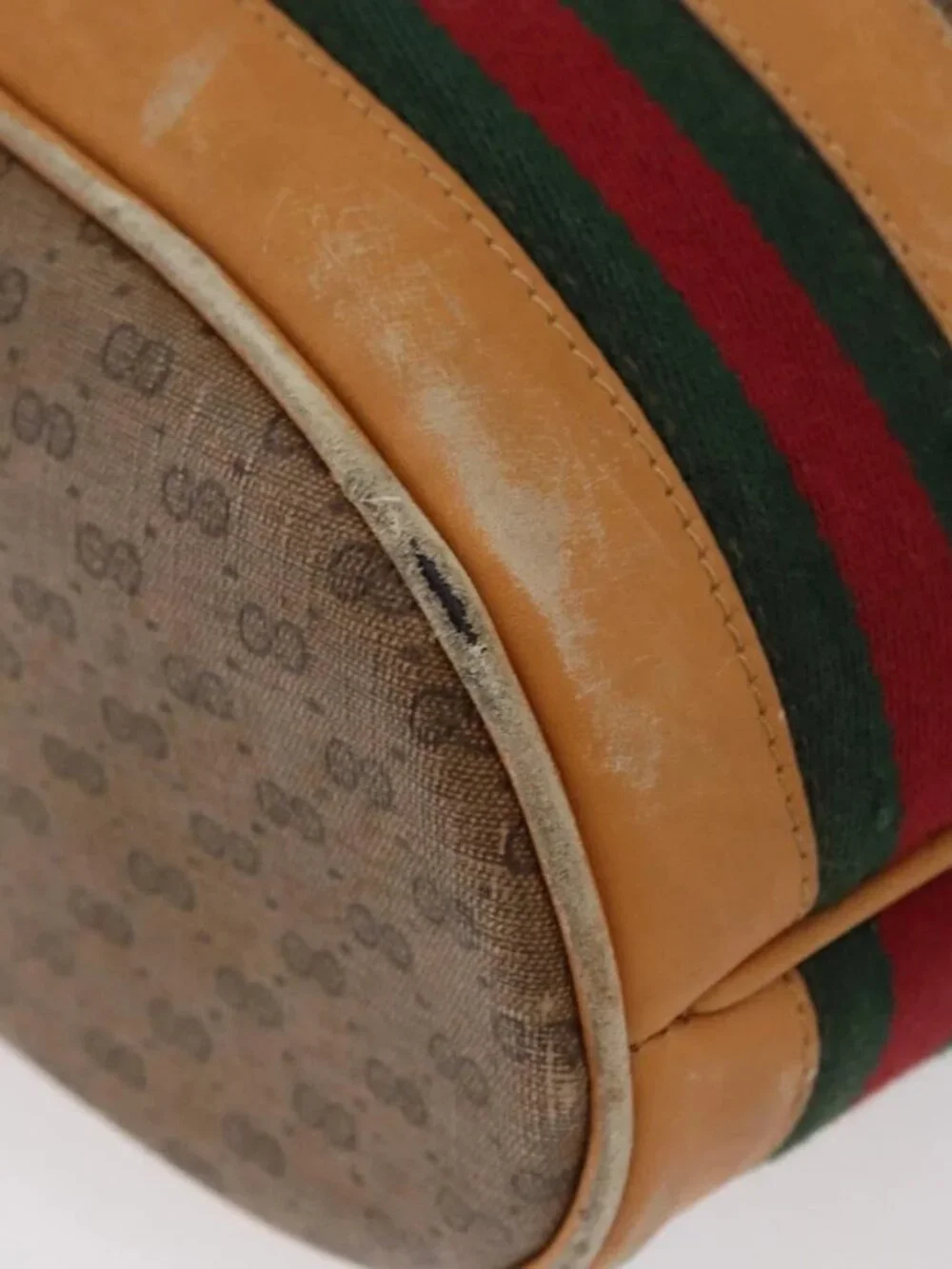 GUCCI Micro GG Supreme Web Sherry Line Bag PVC Beige - Picture 5 of 16